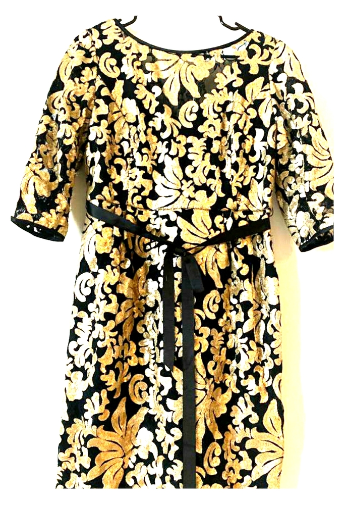 Alex Evenings Gold sequin lace cocktail dress